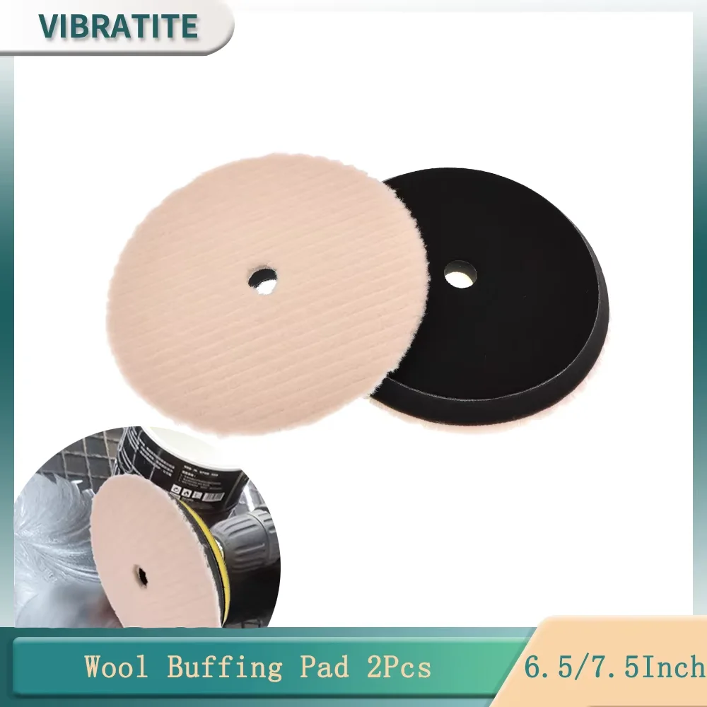 

6.5/7.5Inch Wool Polishing Pad 2Pcs for Car Polisher Detail Mirror Finish Polishing Polishing Disk for Car Polishing and Waxing