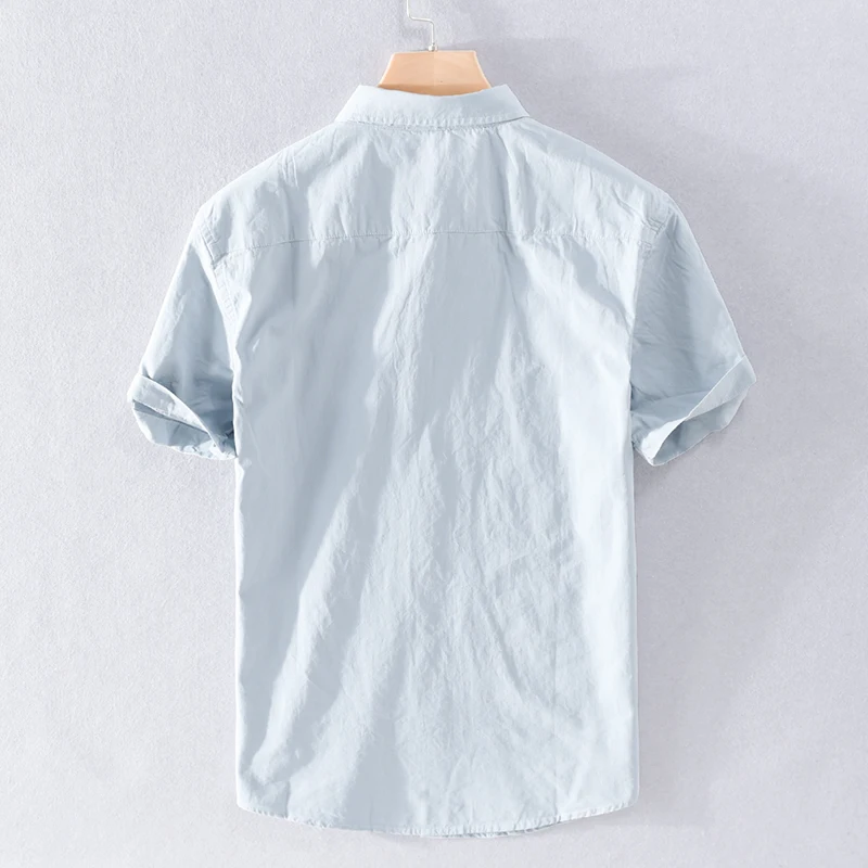 New Arrival Short Sleeve Solid Casual Cotton Shirt Men Brand Trend Comfortable Top Clothes Chemise Homme Camisa Drop Shipping