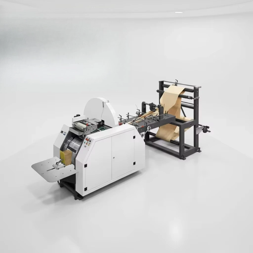 High Speed V-Bottom Paper Bag Making Machine V-shaped Bottom Shopping Food Bag Best Price Flat Handle Paper Shopping Customized