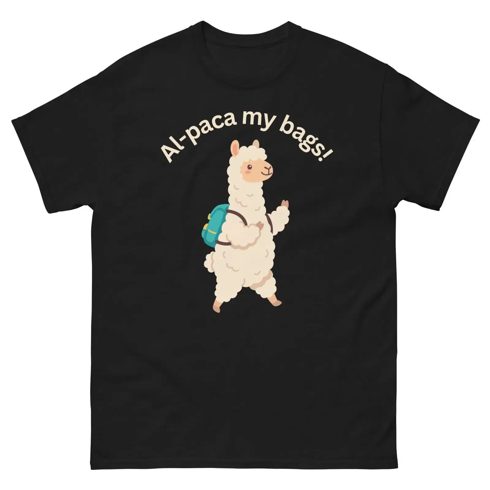 Funny Alpaca My Bags T Shirt Backpack Animal Lover  vintage Washed Versatile fashion Slightly designer clothes Comfortable