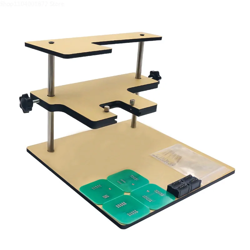 BDM frame with adapter kit paired with programming rack FGTECH BDM100 testing rack