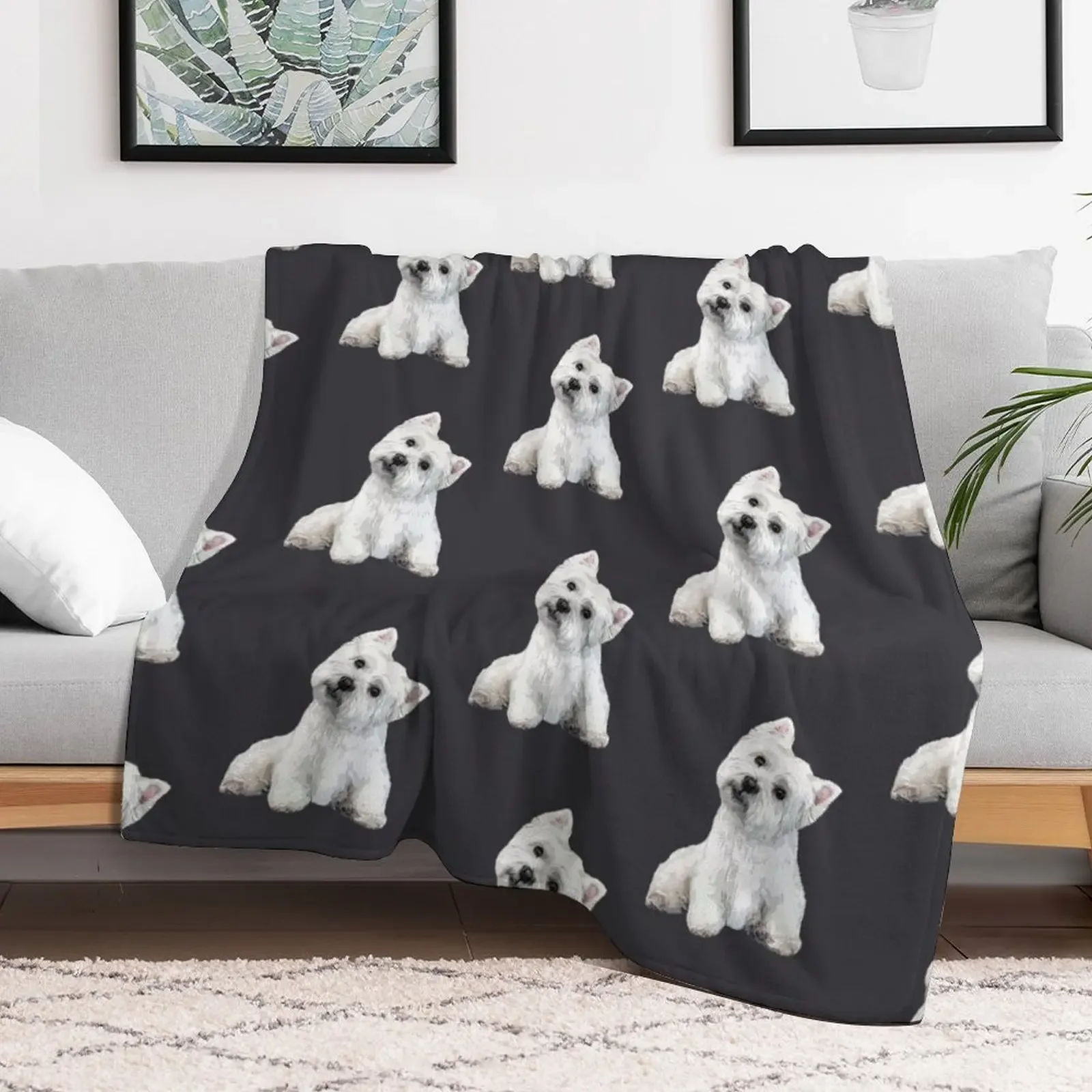 West Highland Terrier BEST DOG EVER! Throw Blanket Foldable Soft Warm Blanket for Outdoor Use