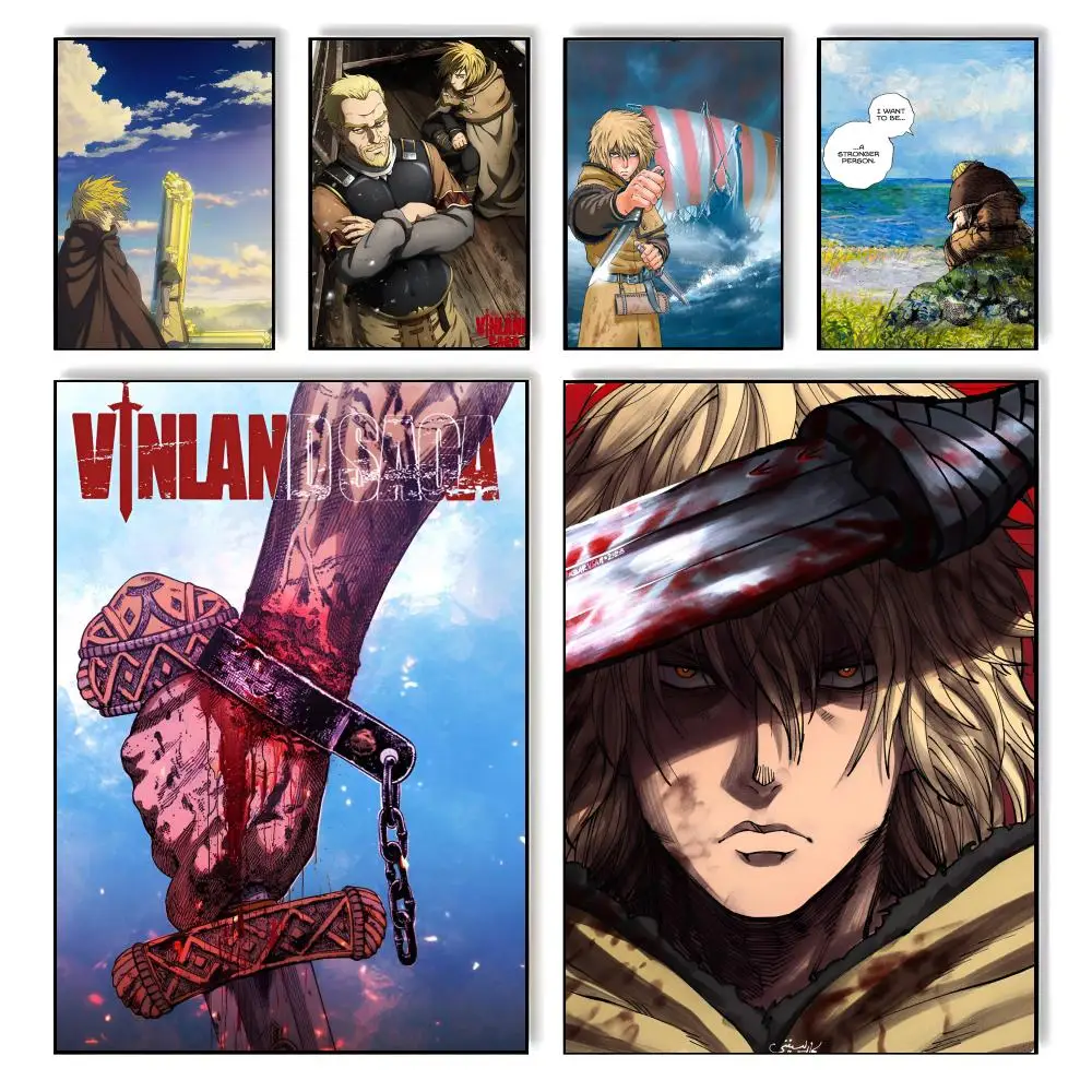 Affiche auto-adhésive de l'anime et du manga Epic V-Vinland Saga, impression artistique élégante, décoration murale pour la maison