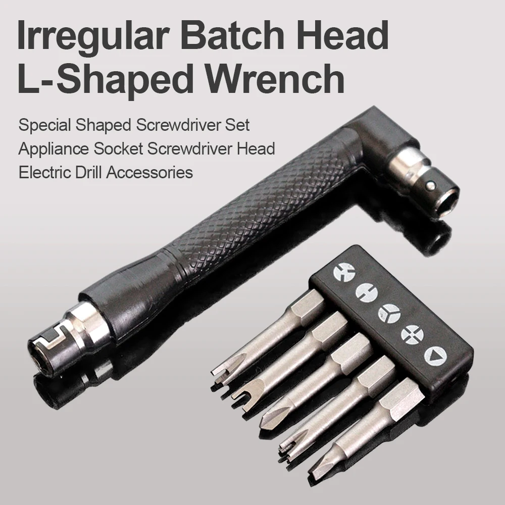 

Mini L Shape Handle Screwdriver Set Dual Tips 1/4" 6.35mm Double Head L-shaped Sockets Wrench Bit Drill Repair Hand Tool Kit