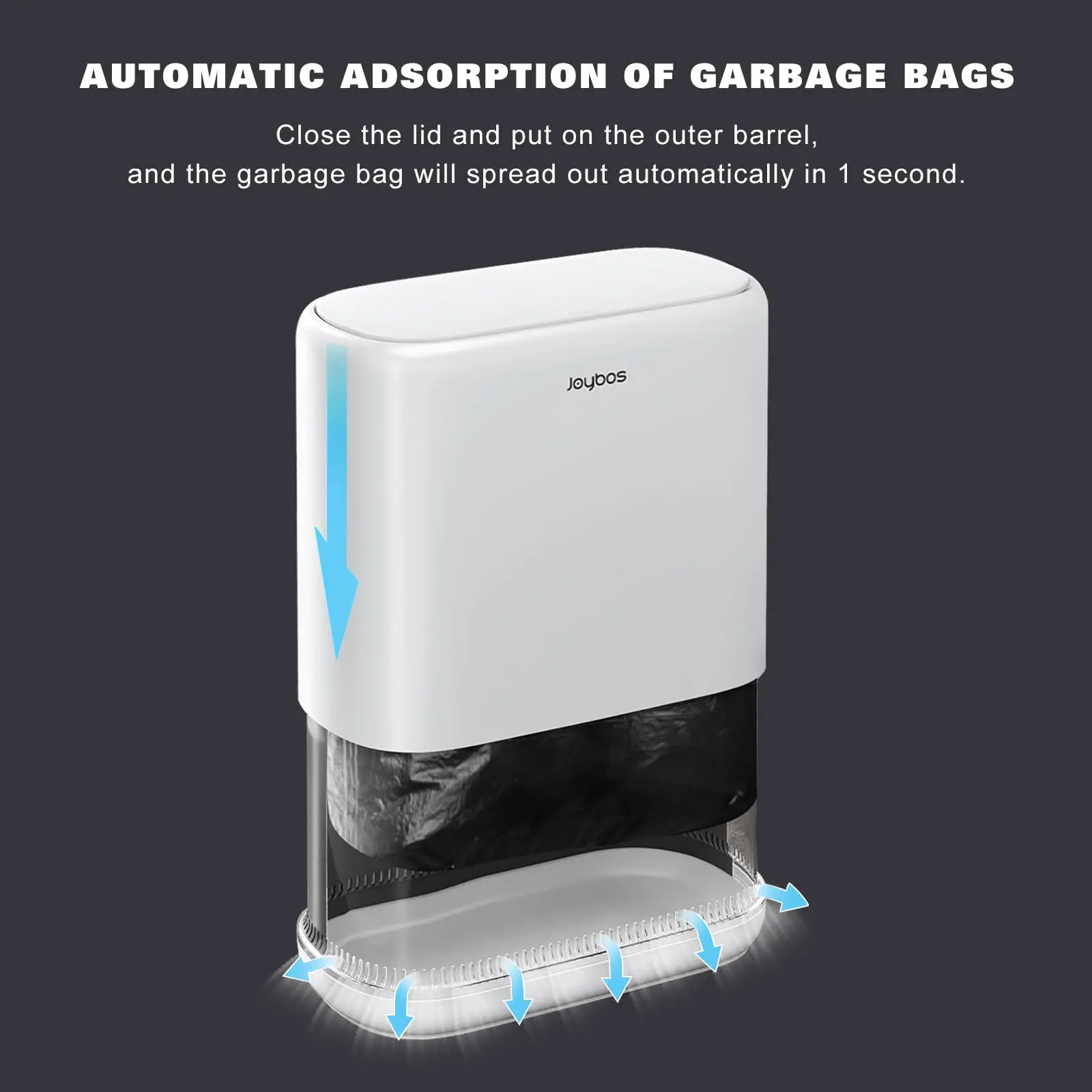 Bathroom Trash Can with Lids,12L Small Size Plastic  Automatic Adsorption of Garbage Bags, Slim Wastebasket for Bedroom/Kitchen