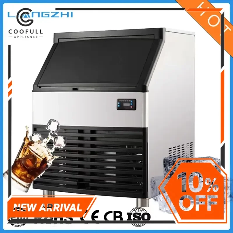 Commercial Ice Maker Machine 70 90 120kg 24H Automatic Cube Ice Making Machine for Bar Restaurant Cold Drink Shop Business