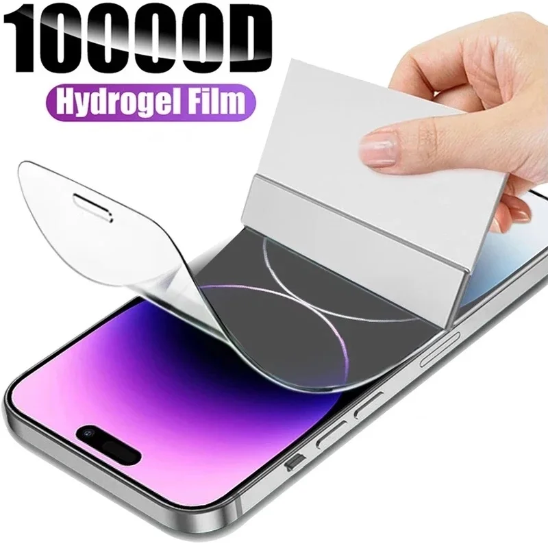 Película de hidrogel para IPhone 14, 13, 12, 11, 15 Pro Max, Protector de pantalla para IPhone 12Mini 13Mini 7 8 14 Plus SE X XS XR, película protectora