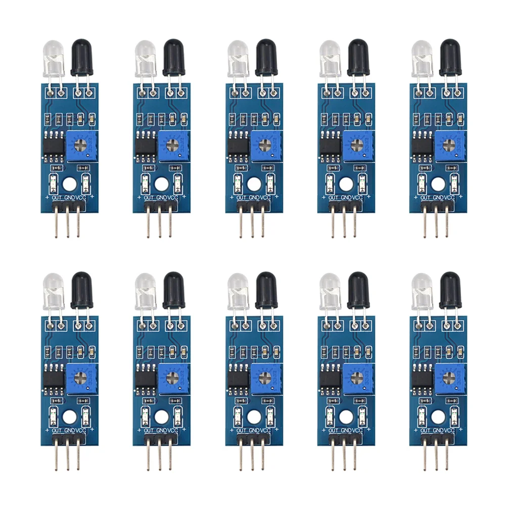 10pcs Infrared Tube Module for Microcontroller Projects Including Obstacle Avoidance Line Following and Object Sensing