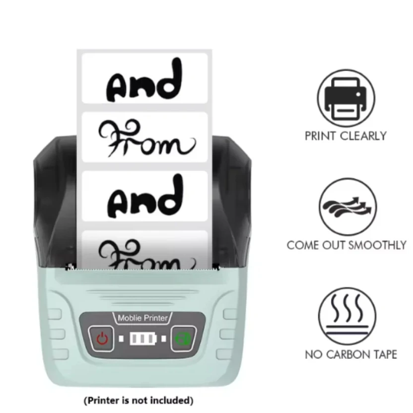 50mm Width Thermal Label Sticker Waterproof White Self-Adhesive Label Paper Price DIY Gift Tag Clothing for Thermal printer