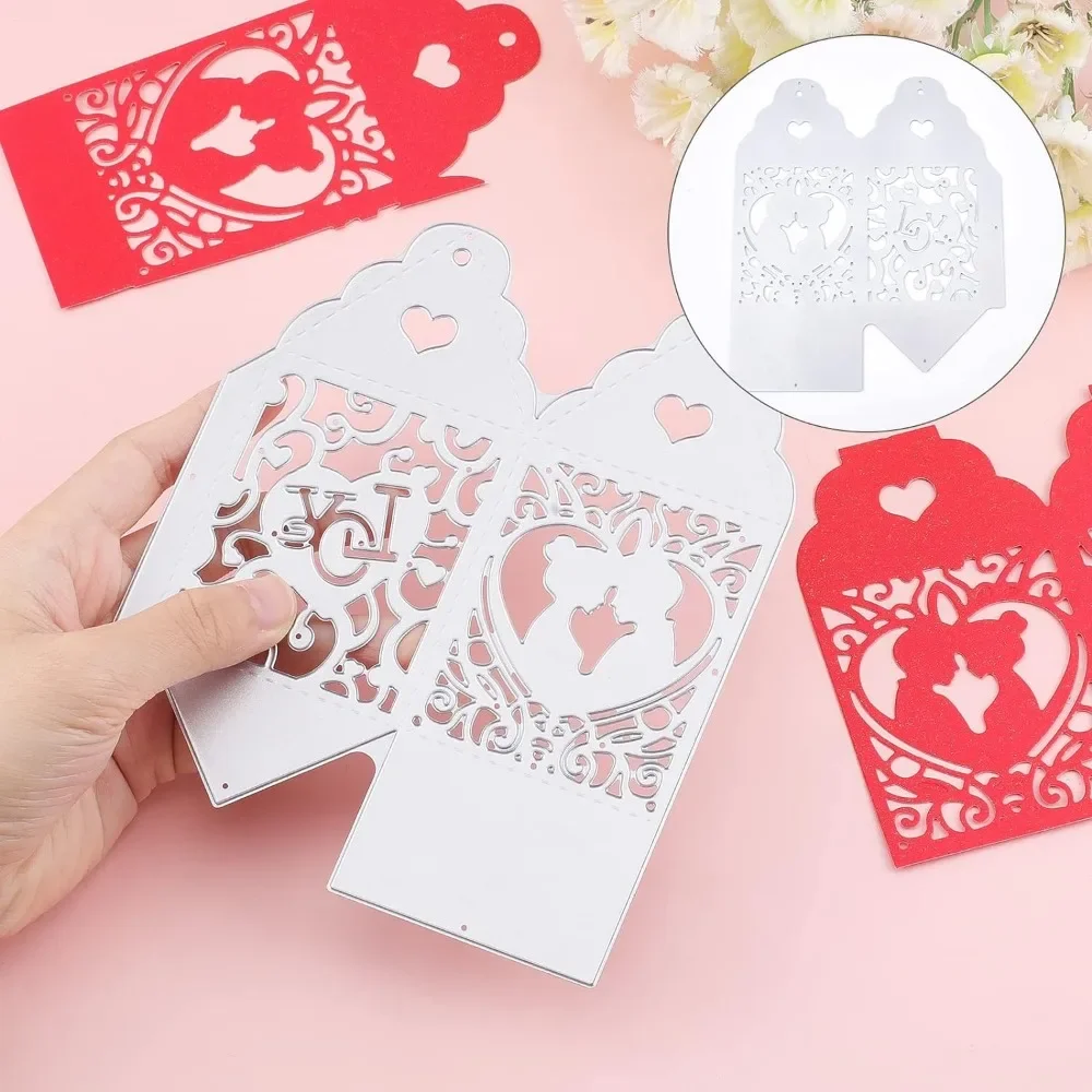 Valentine\'s Day Theme 3D Gift Box Metal Cutting Dies Die Cuts for DIY Scrapbooking Wedding Birthday Valentine\'s Day Cards Making