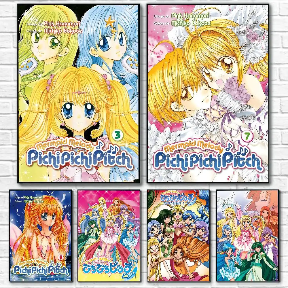 Anime Mermaid Melody Pichi Pichi Pitch Poster painting poster with prints Home bedroom living room decoration gift