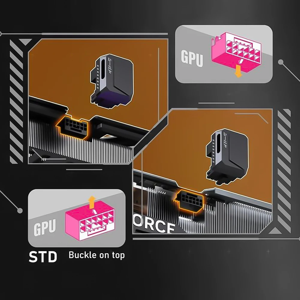 

Адаптер питания Pcie 5,0, разъем графического процессора «папа-мама», адаптер HPWR 12 В для 12 + 4-контактный RTX 3090Ti 4070Ti 4080 4090