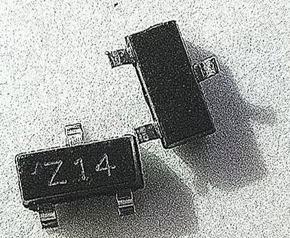 BZX84C3V3 voltage stabilizing diode 3.3V surface mount SOT23 silk-screen printed Z14