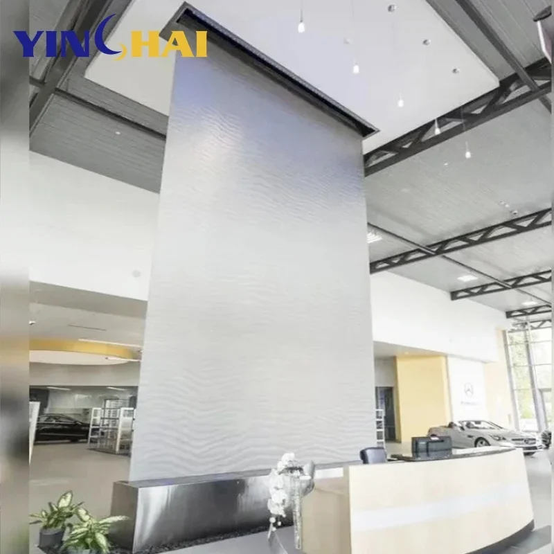 custom.Modern Stainless Steel Mesh Curtain Wall Waterfall Restaurant Hotel Indoor Outdoor Feature Decoration RGB LED