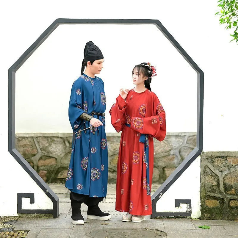 

Hanfu round Neck Gown Couple's Chivalrous Green Clothing Photo Album Clothes Printed Short Cheongsam