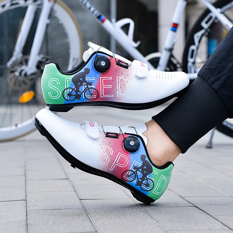 

White Racing Bike Shoes Trainers Men Women Outdoor Professional Men's Road Cycling Shoes Plus Size 47 Speed Cycling Sneaker Men