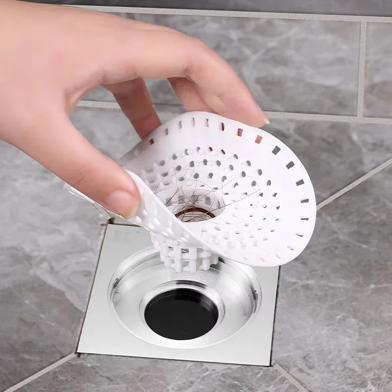 1pc Anti-blocking Silicone Sink Strainer, Hair Clean Up Mesh Trap Floor Drain Shower Drain Pad, Used for Kitchen Bathroom