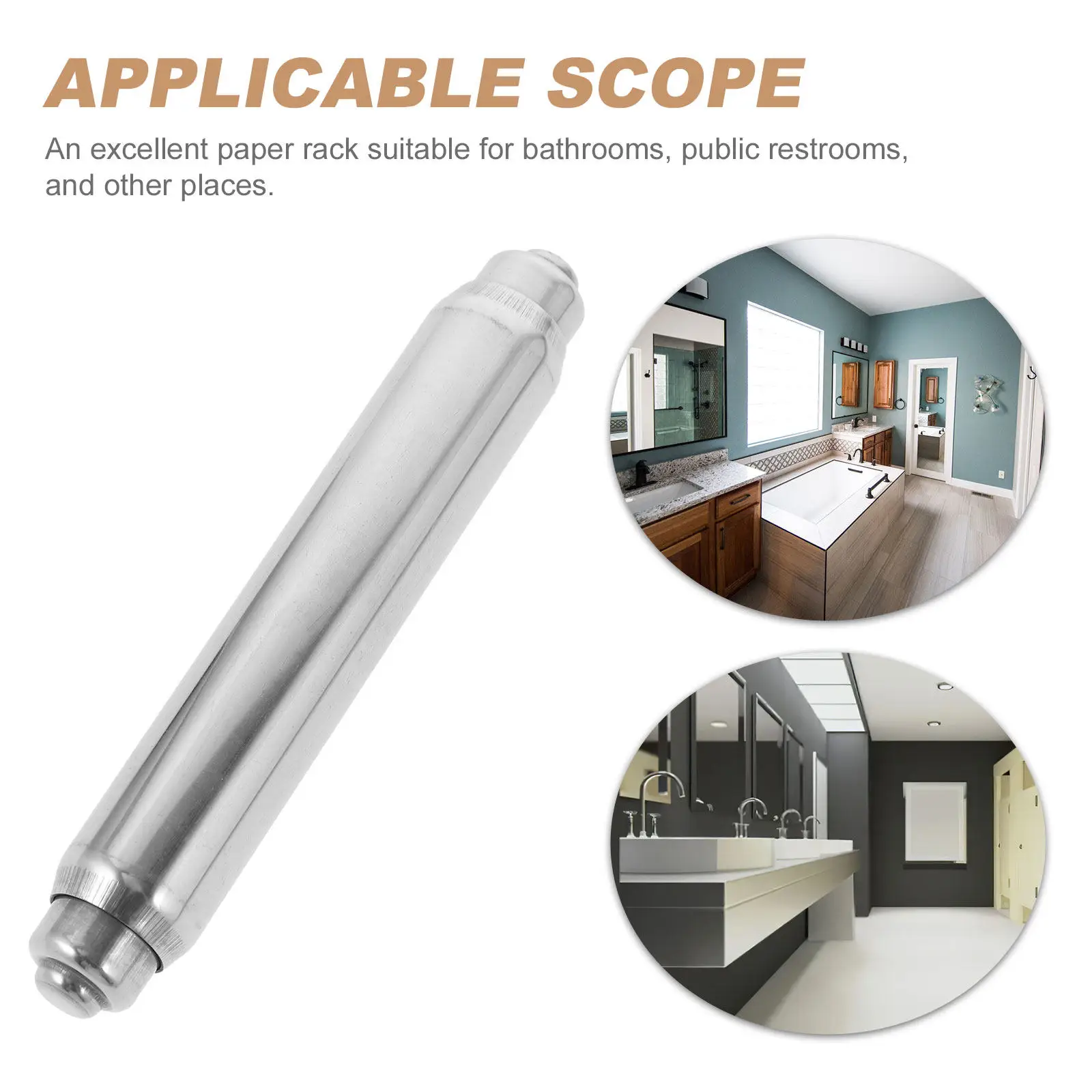 Heavy Duty Stainless Steel Retractable Toilet Paper Roller Rod for Public Restroom Guesthouse Tissue Box Shaft Accessories