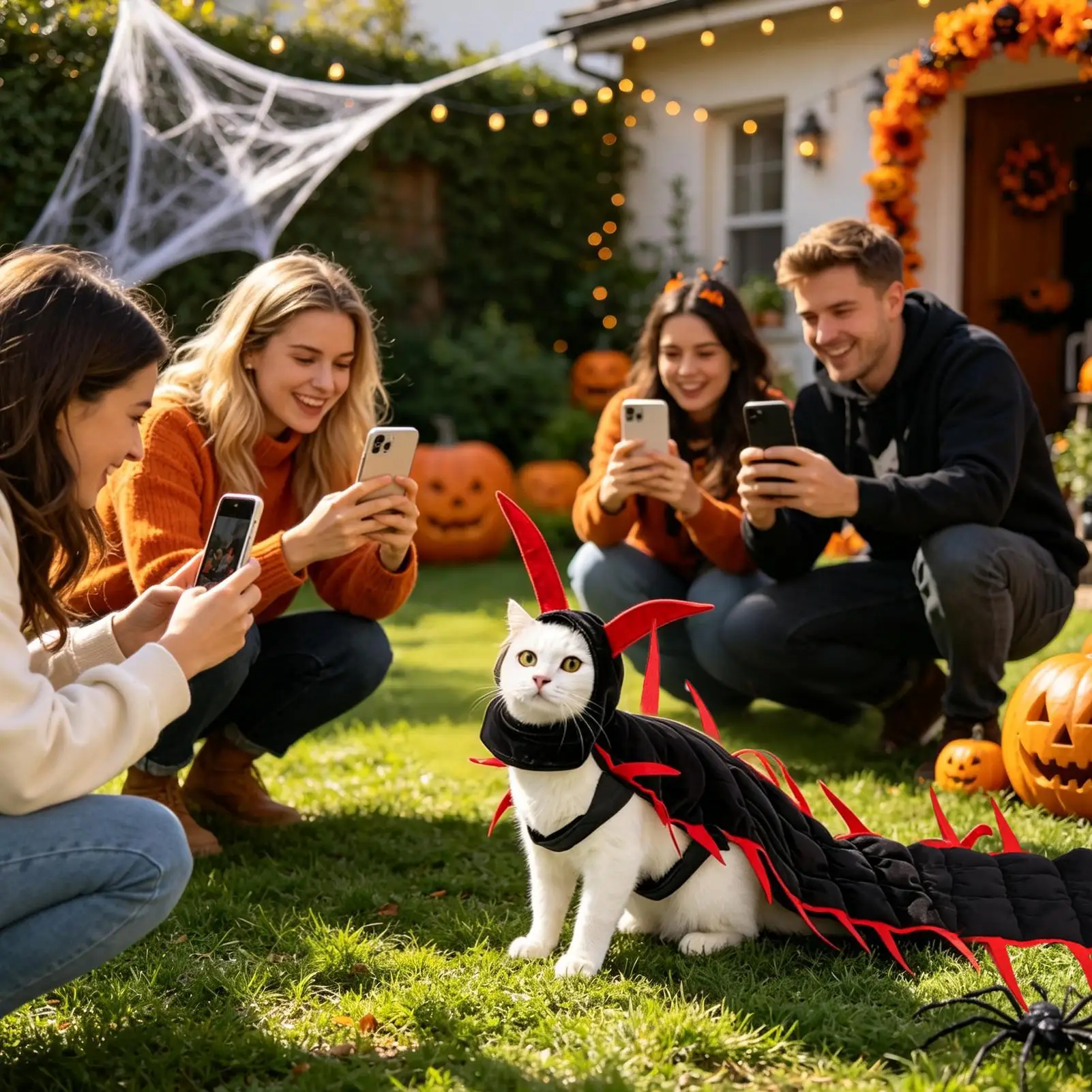 Cat Halloween Costumes Funny Centipede Soft Centipede Outfit Scary Pet Outfit Dress Up For Holiday Party Celebration Daily Wear