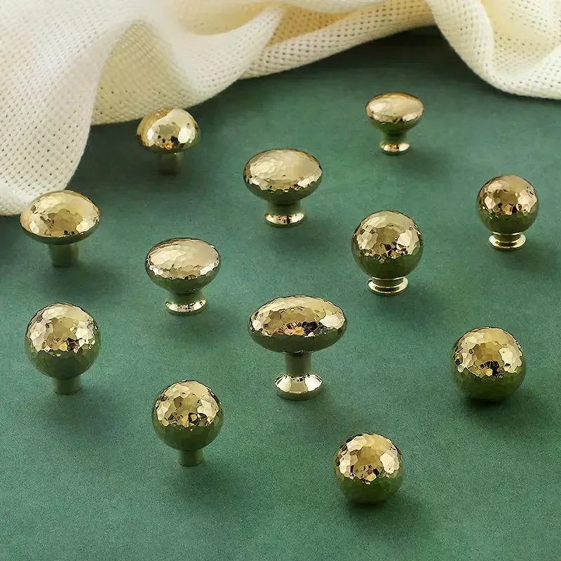 Brass Ball Furniture Pull Handles Hand-forged Hammer Cabinet Handles Door Drawer Knob Kitchen Wardrobe Cupboard Pulls
