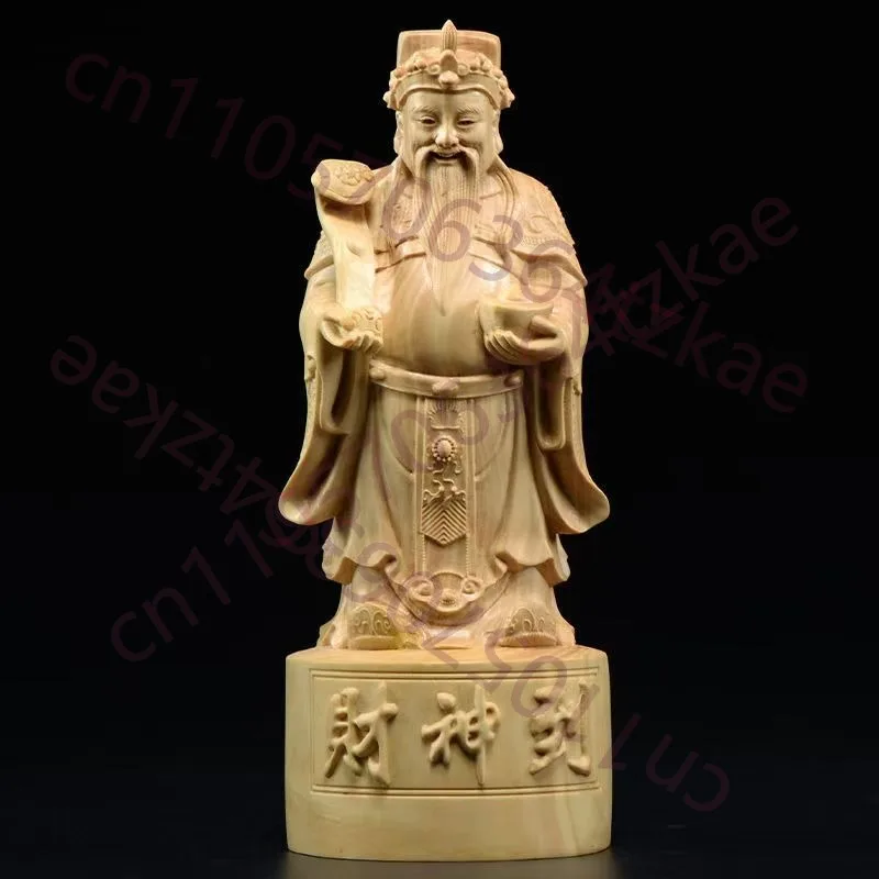 

Статуэтка Бога Богатства из резного боксуса ручной работы — 15 см, китайская фигурка фэн-шуй для декора дома и удачи