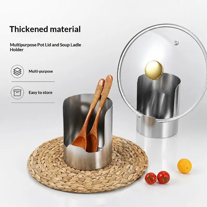 Non-slip Stable Spatula Holder Food Grade Stainless Steel Spoon Rest Easy to Clean for Home Kitchen Countertop Baking Cooking