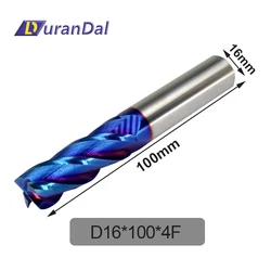 Carbide Tungsten Milling Cutter 4Flute End Mill DLC  8mm 10mm12mm 14mm 16mm Shank CNC Rouer Bit for Metal Steel