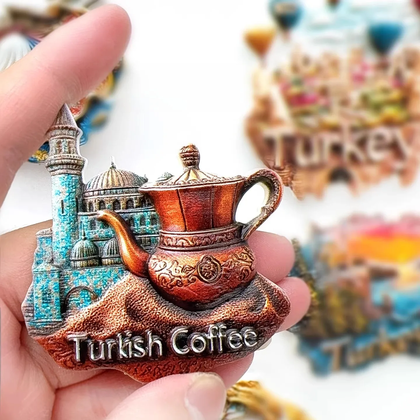 Coffee Turkey 3D Fridge Magnets Tourism Souvenir Ornament Resin Refrigerator Magnets Sticker Collection Gift Decoration