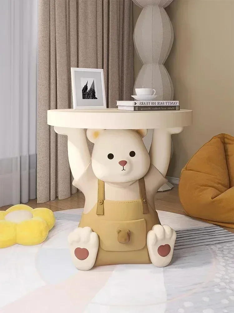 Vital Bear Drawer Coffee Table Large Floor Storage Decoration Cartoon Table Living Room Sofa Side  Modern Bedside Table Gif