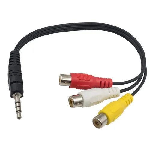 4 Pole 3.5mm Male Plug to 3 RCA Female AV Adapter Cable Video Audio Connector