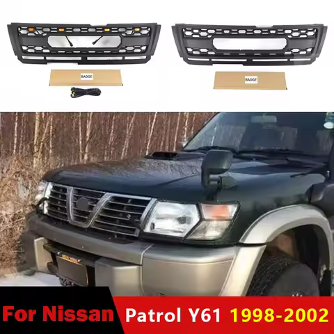 Fit for Nissan Patrol Y61 1998 1999 2000 2001 2002 Car Front Bumper Grille Replace Racing Grills Hood Mesh Grid Auto Accessories