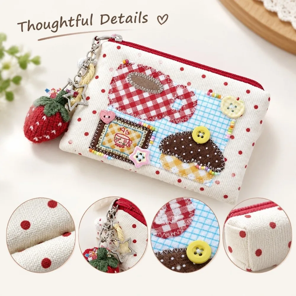 Trendy INS Creative Patchwork Small Coin Purse Square Shape Large Capacity Key Pouch Square Wallet Coins Cards and Small Items