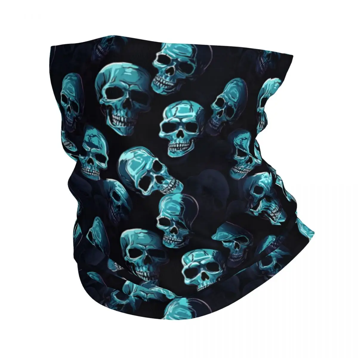 Blue Skulls Bandana Neck sciarpa bianca copricapo multiuso pesca Unisex adulto inverno