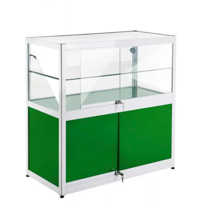 custom.Glass showcase With Bottom Cabinet Jewelry showcase Display