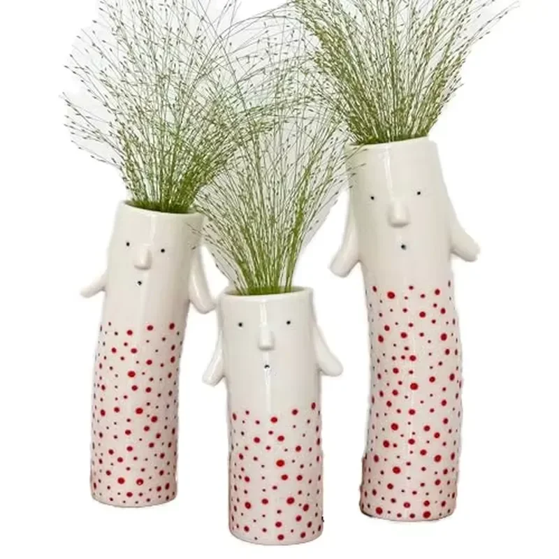 MOUGIGI Family Vase Set 3-piece Handmade Ceramic Unique Modern Aesthetic Vase Home Decoration Household Gift