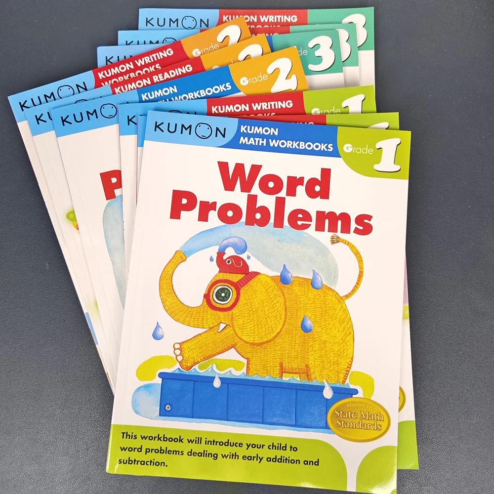 3 book Kumon Math Workbooks English Workbook Of Kumon Math Application Questions For Grade 1-6 English Book