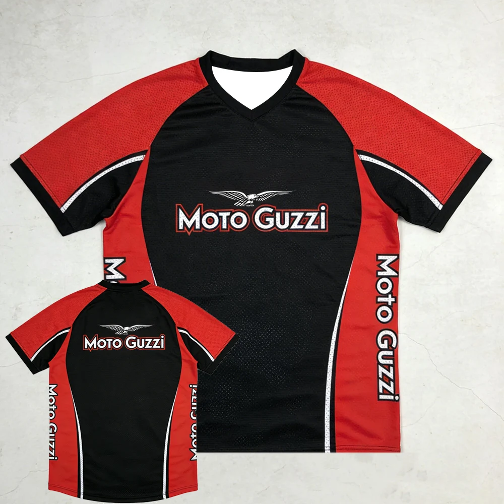 

Moto Guzzi Men's Racing Jersey Breathable Heritage Biker Apparel Summer Sportswear Enthusiasts Collectors For Motorcycle Lovers