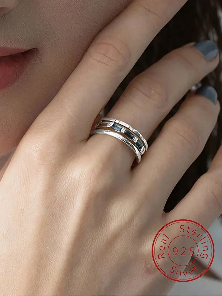 925 فضة الزركون الخيزران المشتركة المألوف خاتم بسيط للنساء الذكرى الزفاف ارتداء اليومي الفاخرة غرامة مجوهرات #1