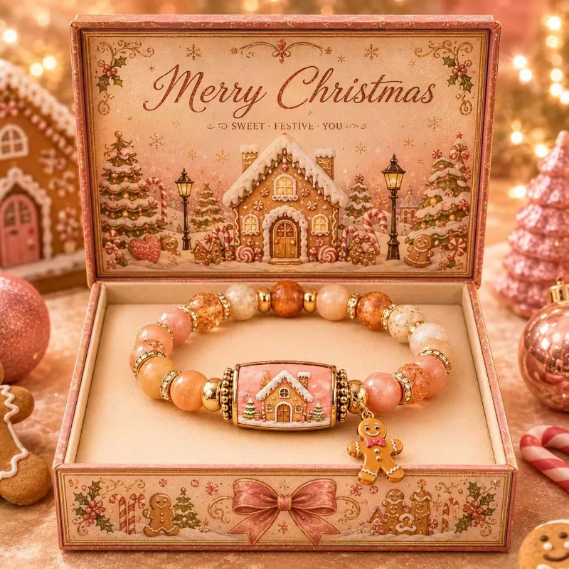 2026 Limited Edition Christmas Magic Collection Bracelet for Women Girls, Stretch Beaded Bracelets Stocking Charms, Jewelry Gift