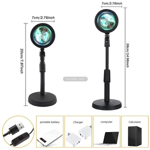 Đèn hoàng hôn của RGB Photography, máy chiếu LED USB, đèn ngủ, từ xa, neon, phòng, nhà, quán ăn, trang trí tường, 16 màu 10 Kịch bản bán hàng chính Nhiếp ảnh - №8