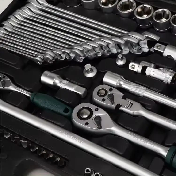 142+2 Auto Repair Toolbox Hand Tool Set 144 PCS Socket 72 Teeth Ratchet Wrench Screwdriver Bits OEM & ODM Supported