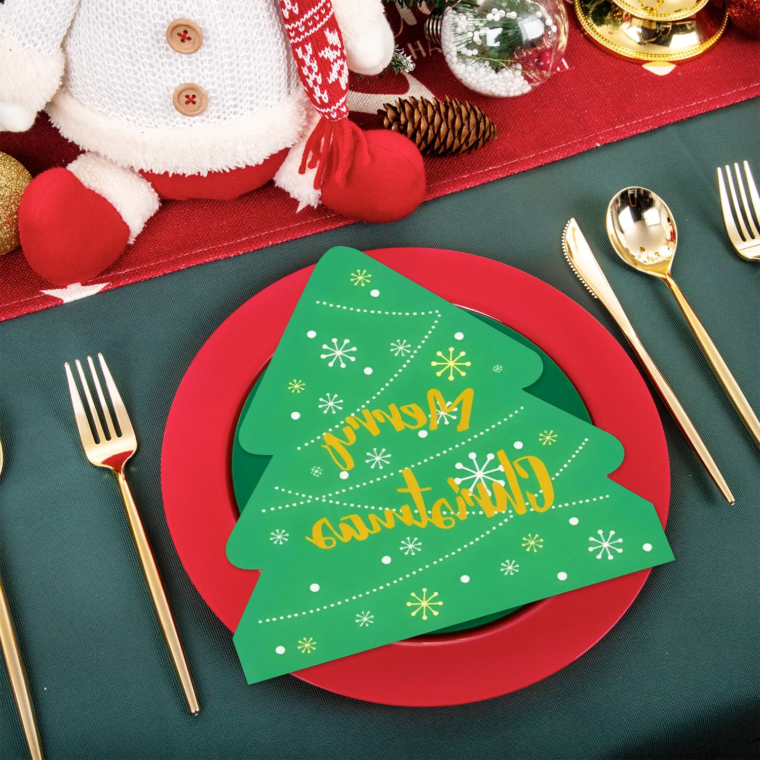 Christmas themed opposite sex tissue, Christmas decoration 2026 Happy New Year home decoration party napkins