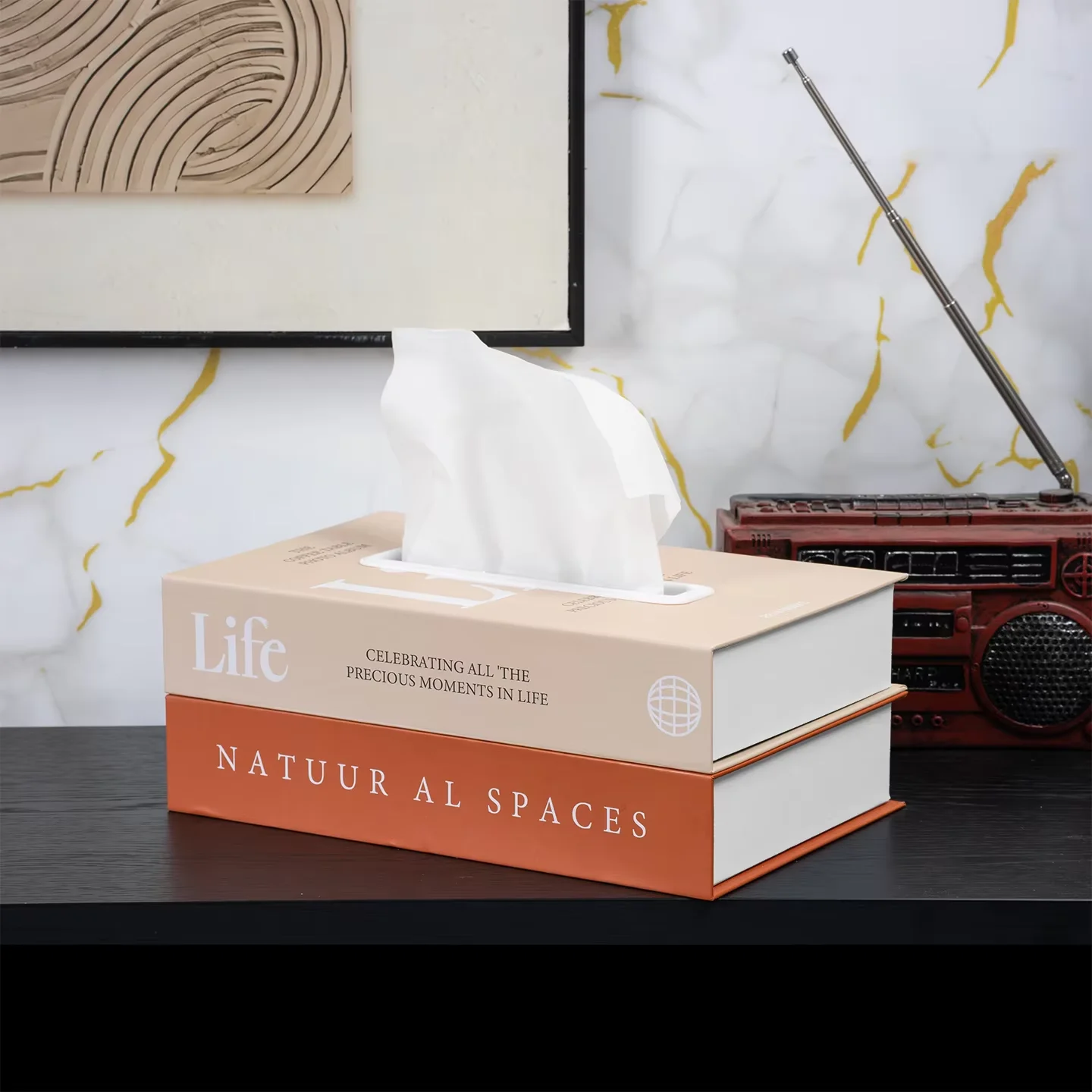 Nordic Book Style Tissue Box Napkin Holder Case Paper Box Container Luxury Bedroom Storage Box Home Table Decoration Ornaments