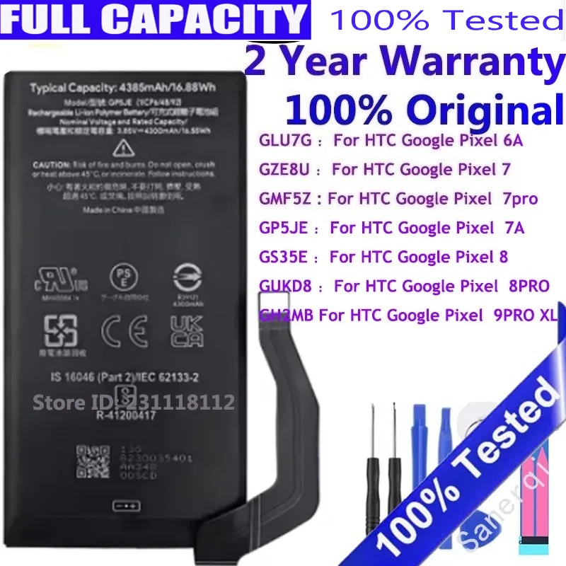 Full New Battery For HTC GOOGLE Google Pixel 7 7 pro 7A PRO 8 8PRO 9 PRO XL 7pro Battery Batteries Batteria+Tools