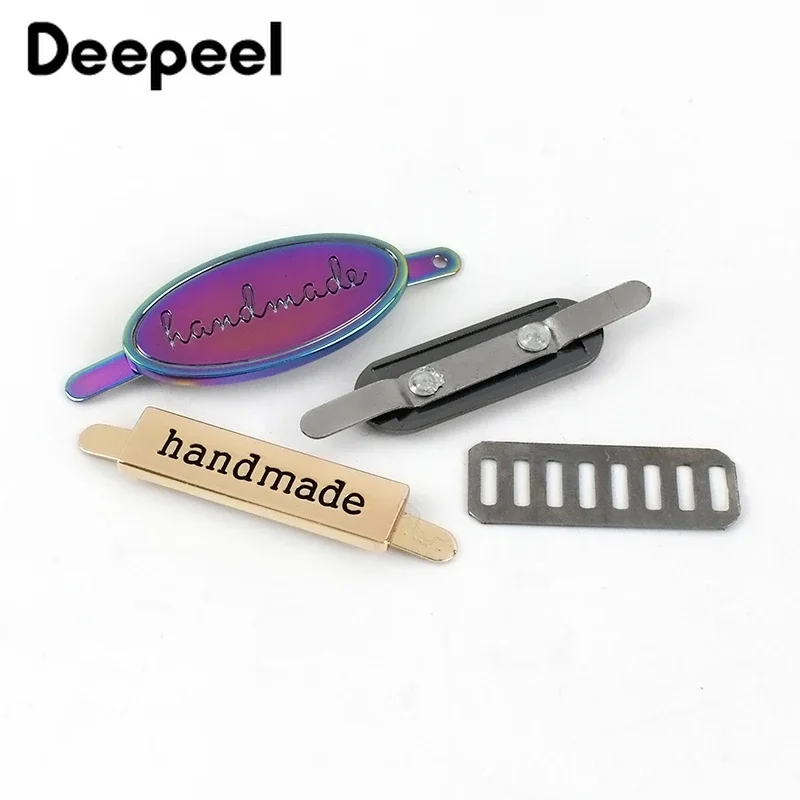 10/20Pcs 35/40mm Handmade Metal Bag Label Clasps Handcraft Tags for Purse Decorative Buckles DIY Hardware Sewing Accessories