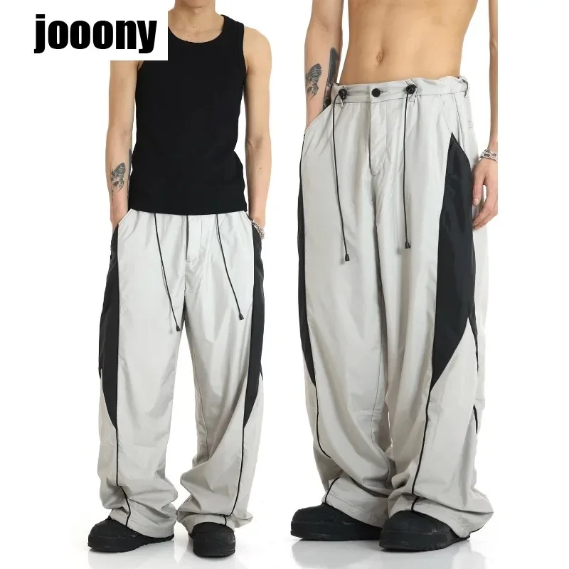 

Новые повседневные спортивные брюки для мужчин, джоггеры в стиле хип-хоп, уличная одежда в стиле Харадзюку, спортивные штаны Y2K, широкие брюки с пэчворком, свободные брюки в стиле хип-хоп