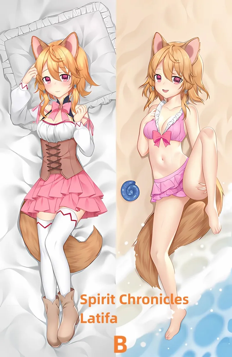 Dakimakura Anime Pillow Case Spirit Chronicles Latifa Double-sided Print Of Life-size Body Pillowcase Gifts Can be Customized