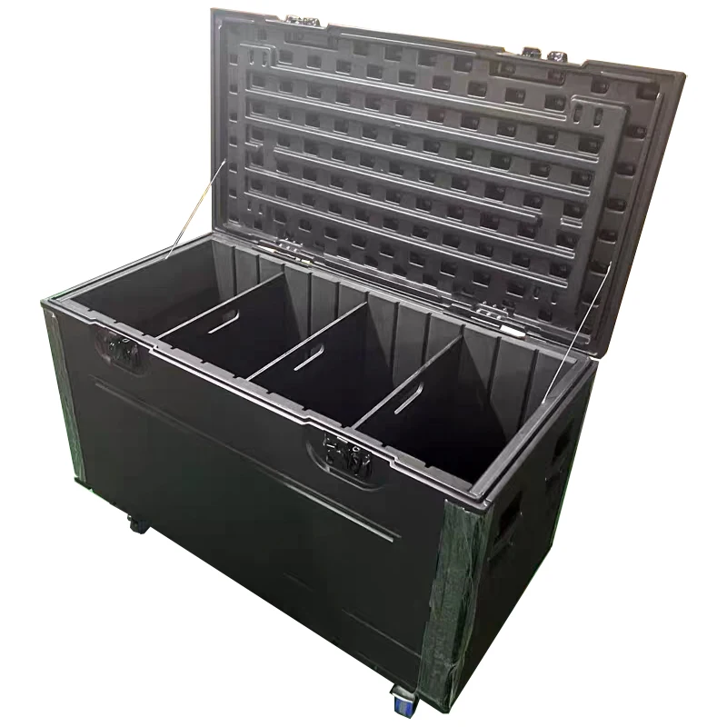 Flight case with Removable Dividers, Designed for Disassembly and Shipping; Suitable for Packing and Transporting Stage Cables.
