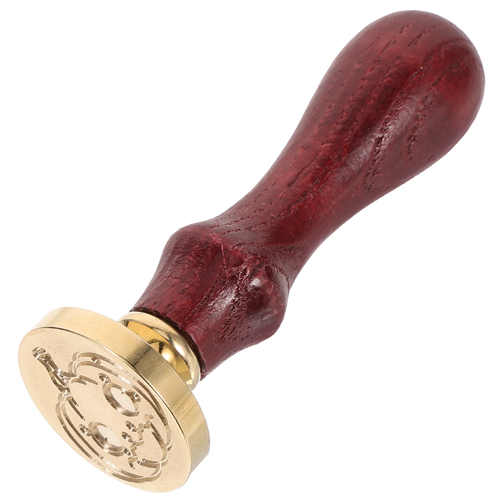 

Copper End Wax Seal Stamp Wooden Handle Sun Pattern Exquisite Retro Style Envelope Decoration Handicrafts Wax Seal Stamp Head
