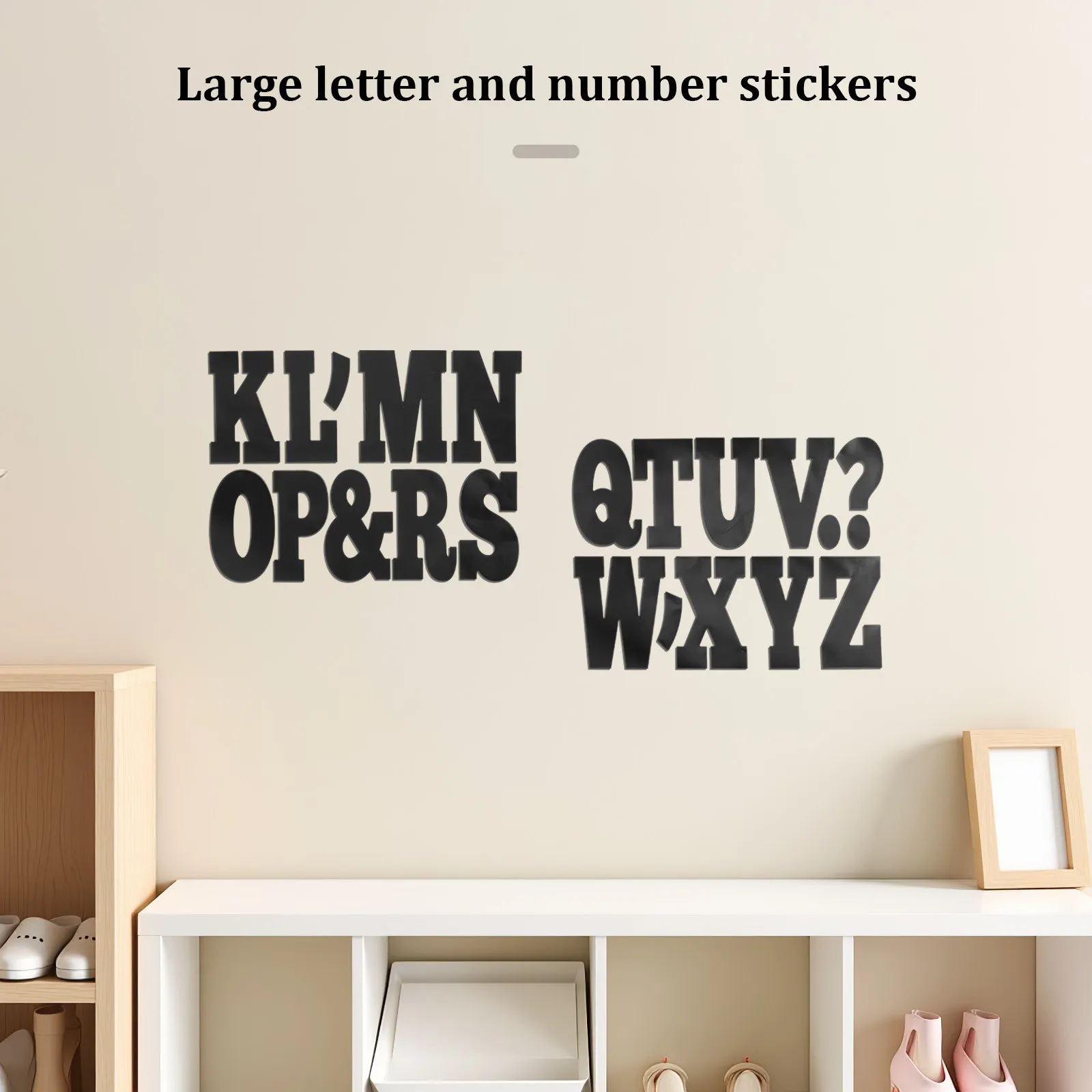 6Sheets Black Vinyl Alphabet Number Stickers 4 Inch Self Adhesive Waterproof Letters for Mailbox Bulletin Board Crafts Signage